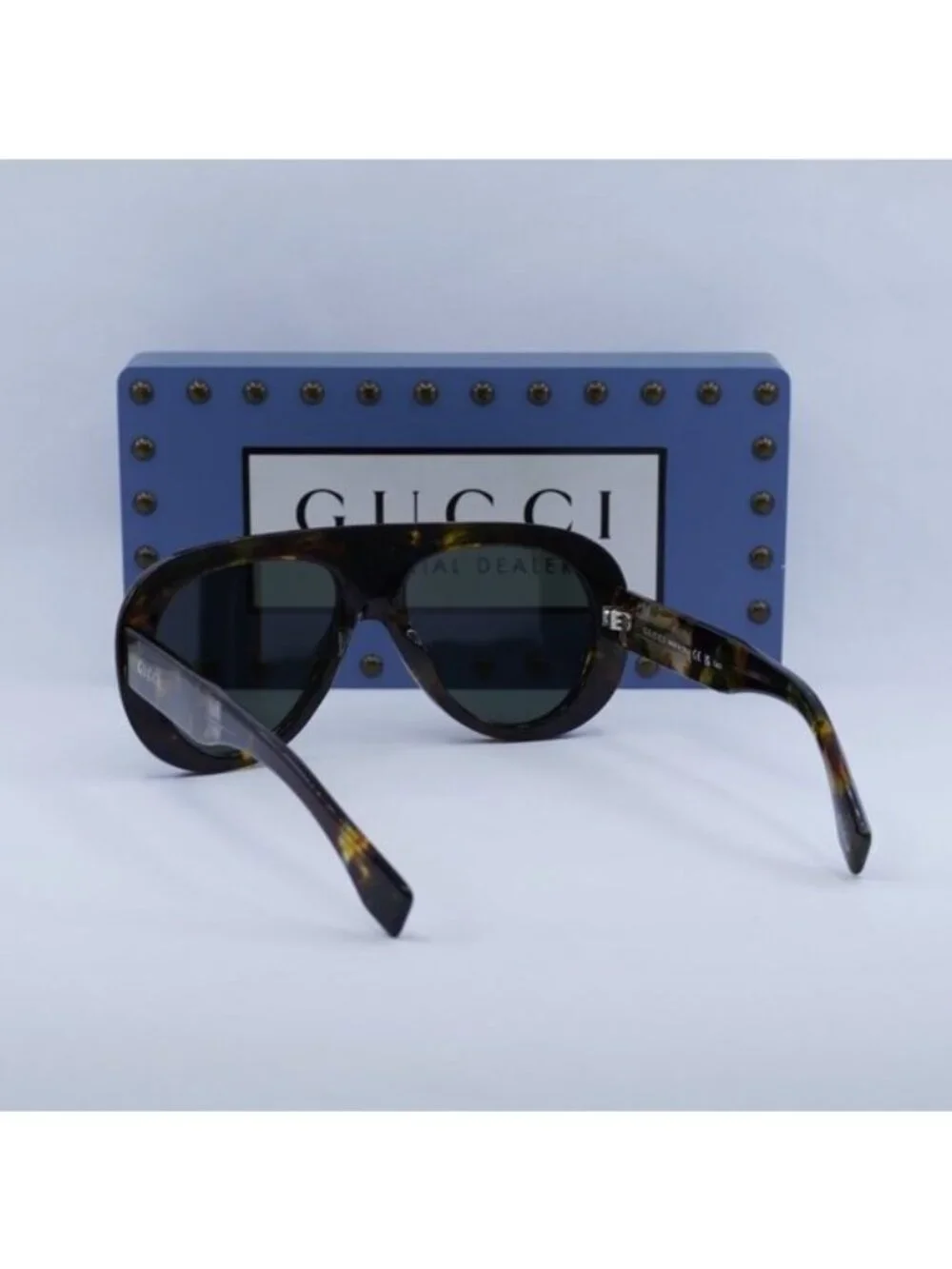 Gucci GG1909S 001 Aviator Sunglasses - Spotted Havana/Grey